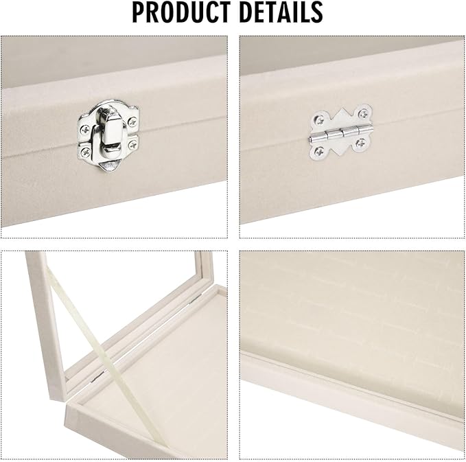 Vicoter Rings Organizer Tray 100 Slot Velvet Ring Earring Storage Box TranSparent Cover Jewelry Store Ring Display Box Jewelry Display Cabinet for Girl Wife Mother