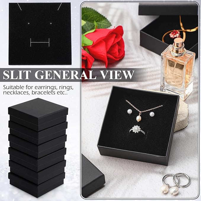 Batiyeer 36 Pcs Cardboard Jewelry Gift Boxes Jewelry Boxes Packaging Small Earring Gift Box with Lids for Necklace Ring Bracelet Party