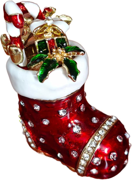 Christmas Jewelry Box with Rhinestone Decoration(Boot)