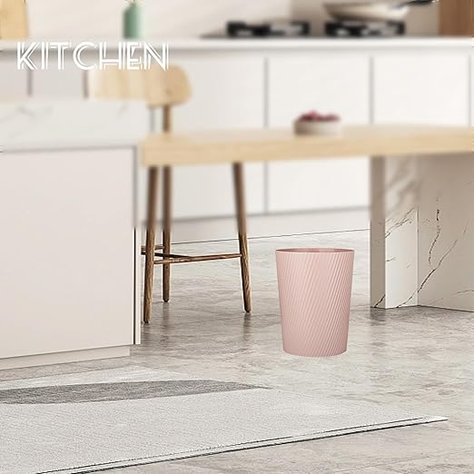 UUJOLY Small Trash Can Wastebasket Garbage Can Container Bins for Bathrooms, Laundry Room, Kitchens, Offices, Kids Rooms, Dorms (Pink)