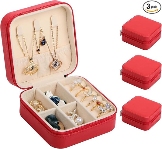 17Dec 3-Pack Small Travel Jewelry Case Organizer,Mini Travel Essentials for Women,Bridesmaid Gifts Birthday Gifts for Women,Small Jewelry Box for Girls 8-12