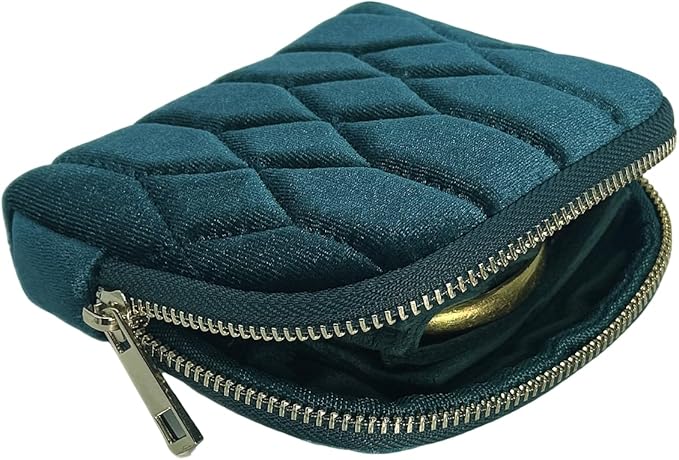 Small Travel Jewelry Case - Jewelry Travel Organizer Bag with for Bracelets, Necklaces, Bangles, Jewelry Organizer Storage Bag Gift for Women Girls,5.1x4.72x1.18 IN- RJB001-Blue