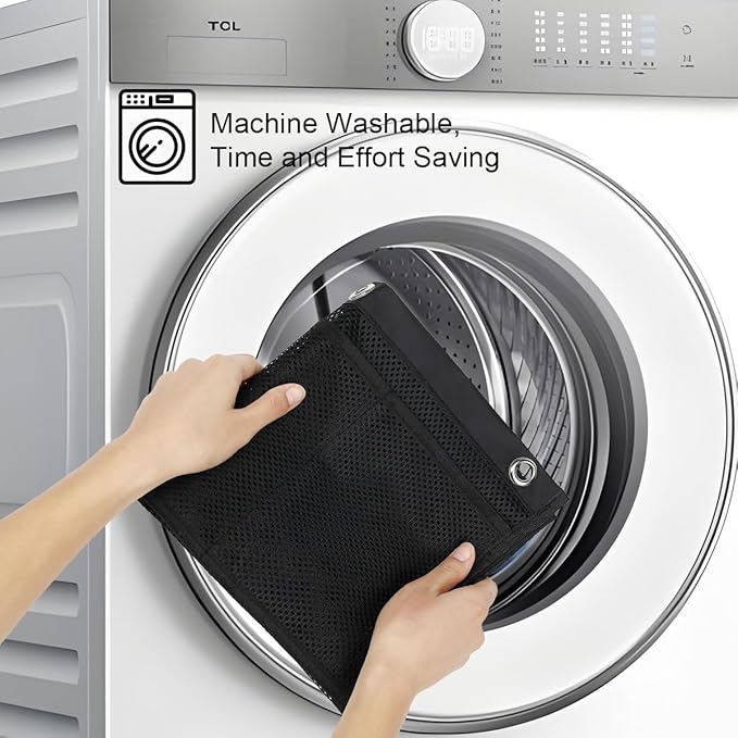 GYEUKHAM Hanging Mesh Shower Caddy for Bathroom - Quick Drying Portable Shower Organizer with Multiple Pockets for Soap,Shampoo and Cruise Ship Essentials Saving Bathroom Storage,Black,1 Pack