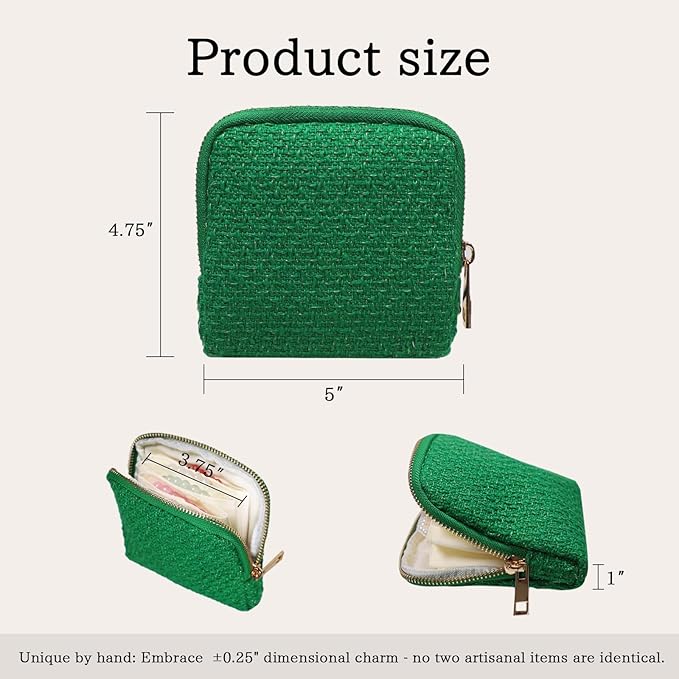 Stratalife Travel Jewelry Organizer - Portable Travel Jewelry Case for Bracelets, Bangles Crystal Storage, Necklace Ring Holder with Zipper Small Pouches Gift for Women, Green
