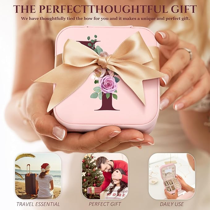 MFXIP Easter Basket Stuffers for Teens Essentials, Valentines Day Christmas Stocking Stuffers for Women Teen Girl Gifts Trendy Stuff Travel Jewelry Box Case Organizer Personalized Birthday Gifts