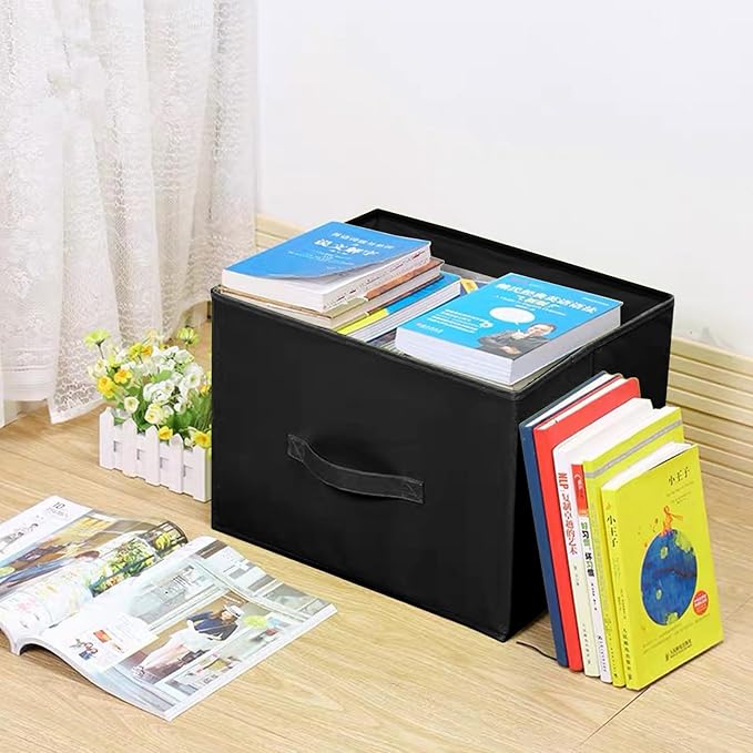 EBIGIC Kids Storage Bins 9.0"x7.5"x7.5" Small Size Fabirc Foldable Closet Toy Organizer Collapsible Cloth Black