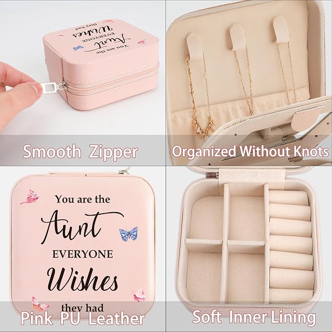 Aunt Gifts Jewelry Box Auntie Gift Ideas Valentines Easter Mothers Day Gifts for Aunts from Niece Nephew Aunts Christmas Birthday Gift You Are The Aunt Everyone Wishes They Had Jewelry Case