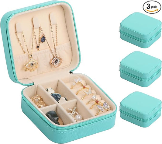 17Dec 3-Pack Small Travel Jewelry Case Organizer,Mini Travel Essentials for Women,Bridesmaid Gifts Birthday Gifts for Women,Small Jewelry Box for Girls 8-12