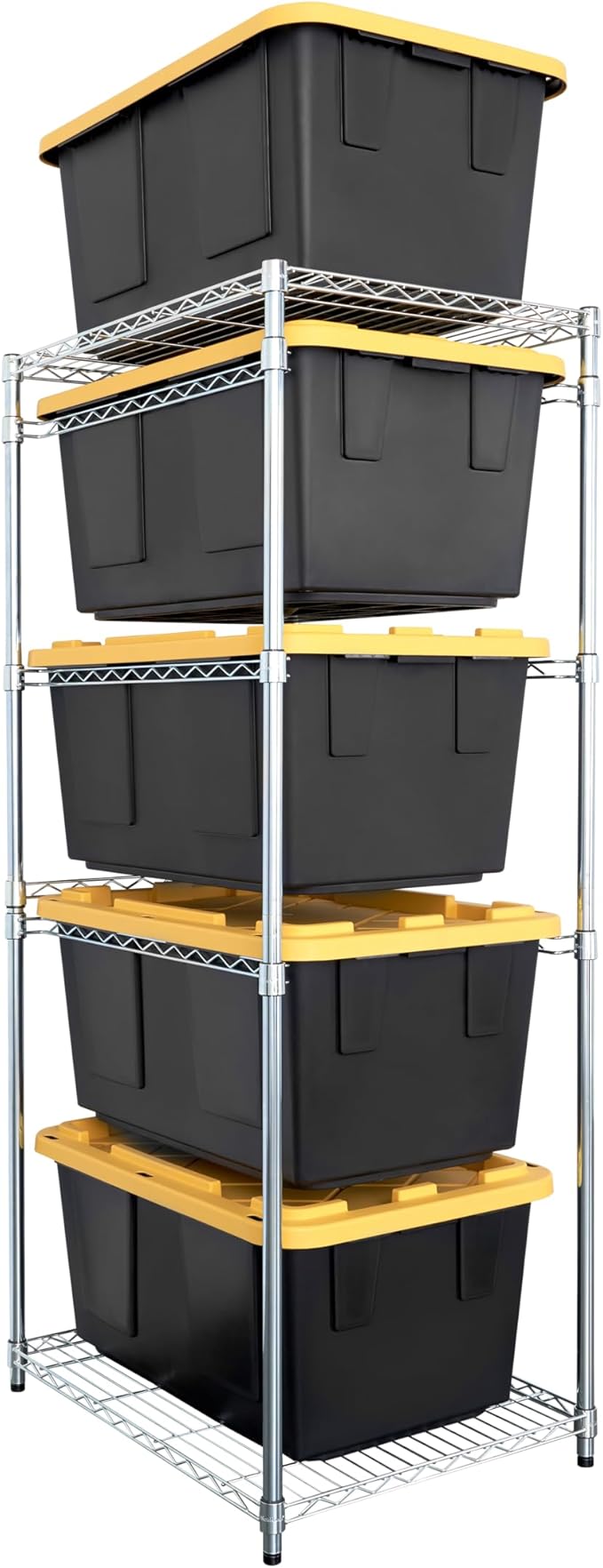 SafeRacks Tote Rack WS-BR27-5-Tier Steel, NSF Certified, Garage Bin Storage - 31 x 23 x 68 in, 1 Pack