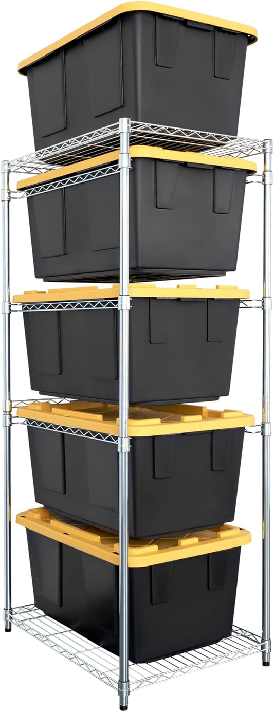 SafeRacks Tote Rack WS-BR27-5-Tier Steel, NSF Certified, Garage Bin Storage - 31 x 23 x 68 in, 1 Pack