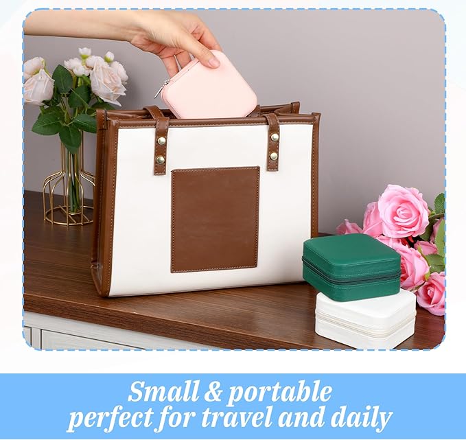 Prasacco 12 Pcs Travel Jewelry Case Bridesmaid Gifts Box PU Leather Small Travel Jewelry Box Mini Jewelry-Organizer for Earrings Rings Necklaces Women Girls Bridesmaid Proposal Gifts, 6 Colors