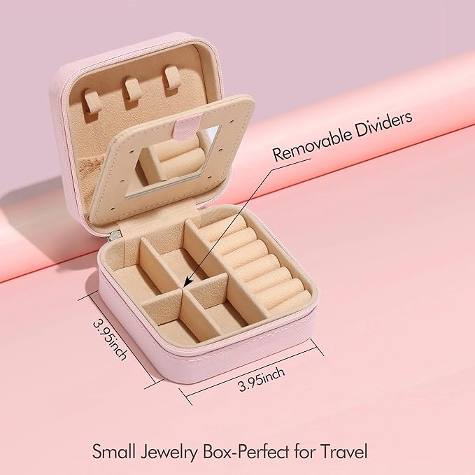 Parima Gifts for Girls - Gifts for Teen Girl Trendy Stuff, 6,7,8,9,10,11,12 Year Old Girl Birthday Gift Travel Jewelry Box Organizer Gift 2026 - Letter A, Pink