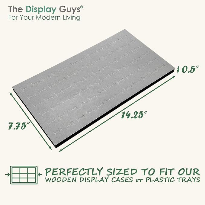 TheDisplayGuys For Your Modern Living 2-Pack 72-Ring Holders Velvet Foam Padding Jewelry Inserts - Tray/Case Liners - Retail Display, Storage (Gray) by The Display Guys