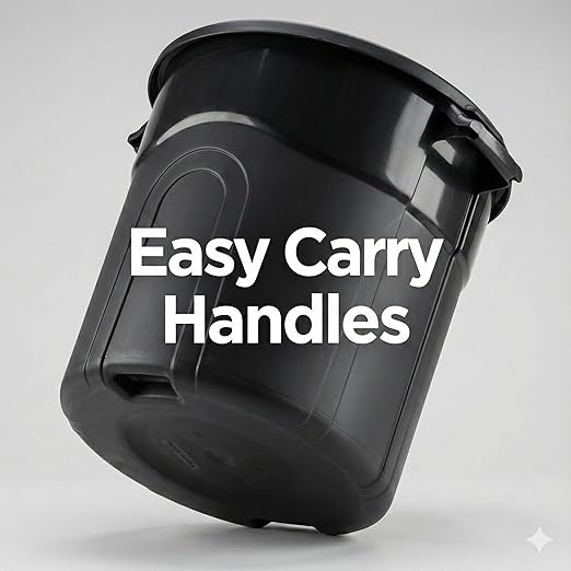20 Gallon Heavy Duty Trash Can with Secure Click-Lock Lid – Durable All-Weather Plastic Garbage Bin for Outdoor Patio, Garage, Kitchen & Commercial Use – Black Utility Container