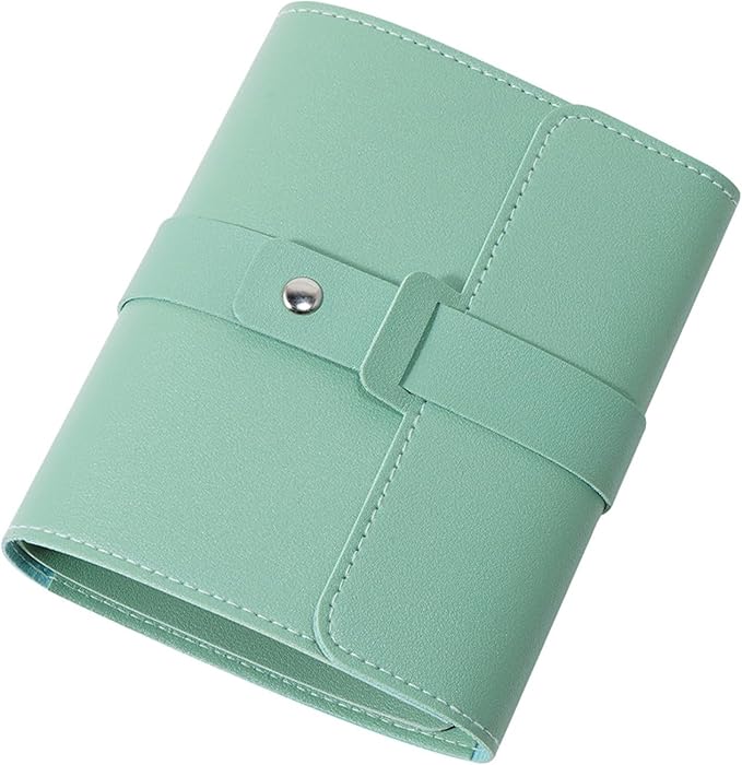 LAKE OF FIRE Earring Holder Organizer with Foldable Book Design Jewelry Book Organizer, Portable Pu Leather Travel Earring Case(Green)
