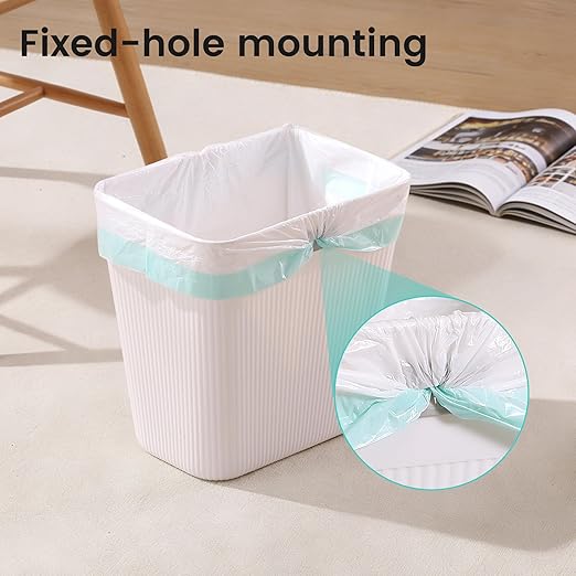 JOYMOOP Slim Trash Can 3-Pack, 2.9 Gallon Plastic Wastebasket for Bathroom, Bedroom, Office, Kitchen with 4 Rolls Bags, White