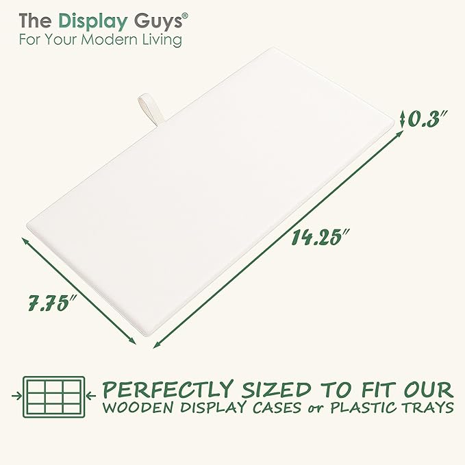 TheDisplayGuys For Your Modern Living 2-Pack Flat Foam Cushion Jewelry Display Pad Inserts - Velvet - Tray/Case Liners - Necklaces, Bracelets, Watches (White) by The Display Guys