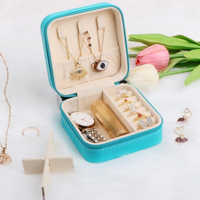 17Dec 6-Pack Small Travel Jewelry Case Organizer,Mini Travel Essentials for Women,Bridesmaid Gifts Birthday Gifts for Women,Small Jewelry Box for Girls 8-12