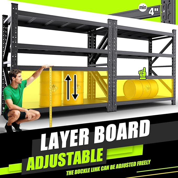 Garage Storage Shelves 5-Tier,Garage Storage System Shelves Adjustable,Storage Shelving for Basement,Pantry,Kitchen,Warehouse (1, 70" H*71" W*23.6" D)
