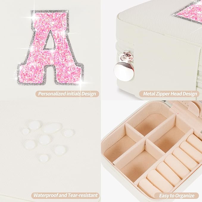 Uygafly Graduation Birthday Gifts for 4 5 6 7 8 9 10 11 12 13 Year Old Girls,Gifts for Teens Kids Daughter Sister Her,Travel Jewelry Case Small Box Organizer for Women Cute Stuff | Cream,A