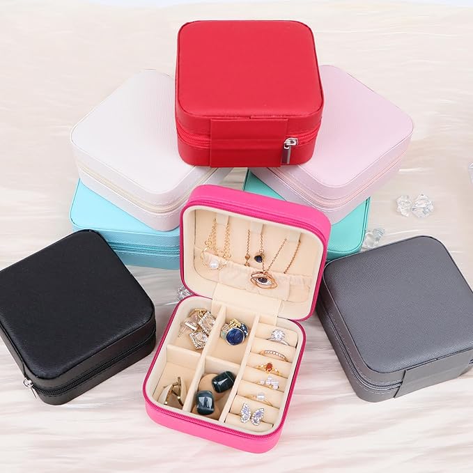 17Dec 6-Pack Small Travel Jewelry Case Organizer,Mini Travel Essentials for Women,Bridesmaid Gifts Birthday Gifts for Women,Small Jewelry Box for Girls 8-12