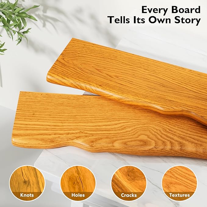 Floating Shelves for Wall Rustic Farmhouse 24 Inch Floating Shelf Wooden Shelves for Wall Mounted Live Edge Pine Shelf with Unique Natural Grain for Living Room Bedroom Kitchen (Honey Walnut)