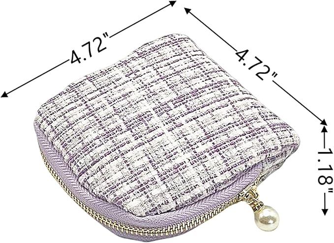 Small Travel Jewelry Case - Jewelry Travel Organizer Bag with Tassel Zipper for Bracelets, Necklaces, Bangles, Jewelry Organizer Storage Bag Gift for Women Girls - LJB002-Purple