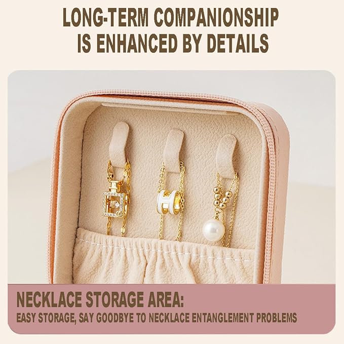Compact and Secure Jewelry Box for Women Small Travel Portable Case with Lock Key Beautiful Jewelry Organizer and Storage Solution