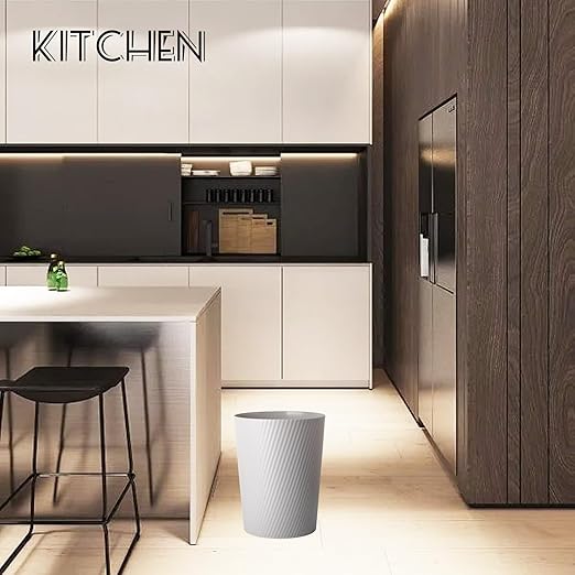 UUJOLY Small Trash Can Wastebasket Garbage Can Container Bins for Bathrooms, Laundry Room, Kitchens, Offices, Kids Rooms, Dorms (Grey)