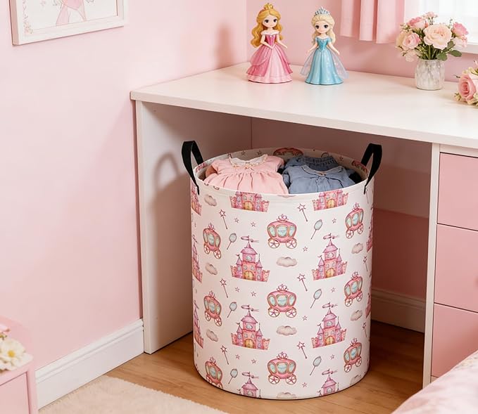 Baby Laundry Basket Baby Nursery Hamper Kids Laundry Basket Toy Storage Bin for Boys Room Decor Gift Baskets for Bedroom Bathroom(Castle)