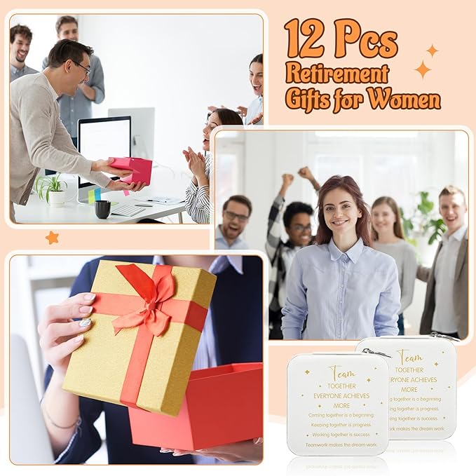 Kenning 12 Pack Inspirational Gifts Bulk Travel Jewelry Case Organizer Appreciation Gifts for Employee Teacher Coworkers Nurses