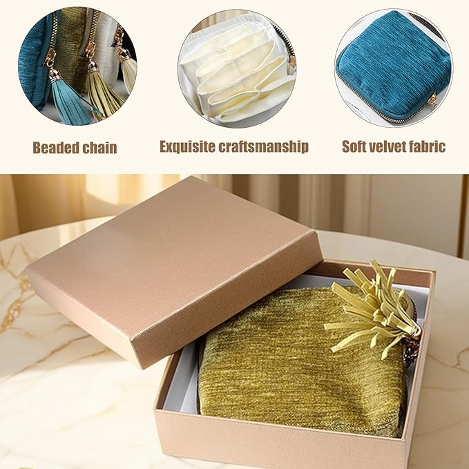 Travel Jewelry Case Organizer for Women - Portable Jewelry Box with 5 Small Pouches, Multi-Compartment Design for Secure Storage, Ideal for Travel, Daily Use (Light blue)