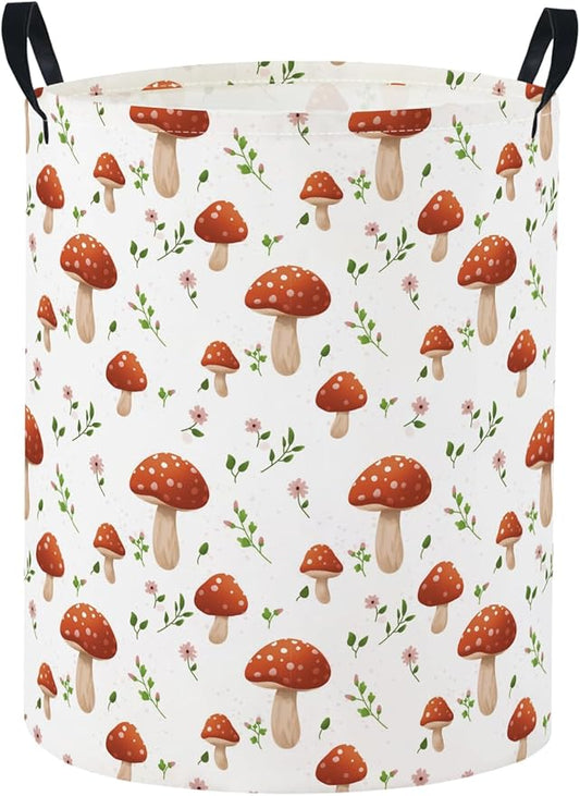 Baby Laundry Basket Baby Nursery Hamper Kids Laundry Basket Toy Storage Bin for Boys Room Decor Gift Baskets for Bedroom Bathroom(Mushroom)
