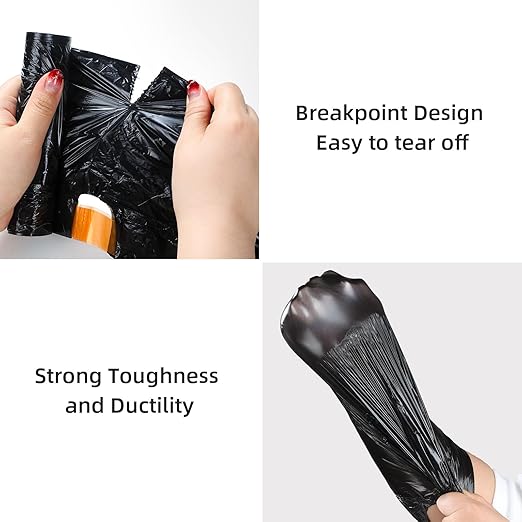 funest Small Drawstring Trash Bag,Easy to Tear and Pack,4 Gallon Garbage Bags,75 Counts