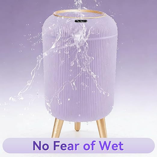 Motion Sensor Bathroom Trash Can with Lid, 3 Gallon/11L Automatic Bathroom Wastebasket,Touchless Trash Bin with Removable Legs for Kitchen,Office,Toilet,Bedroom,Smart Sensor Trashcan-Purple