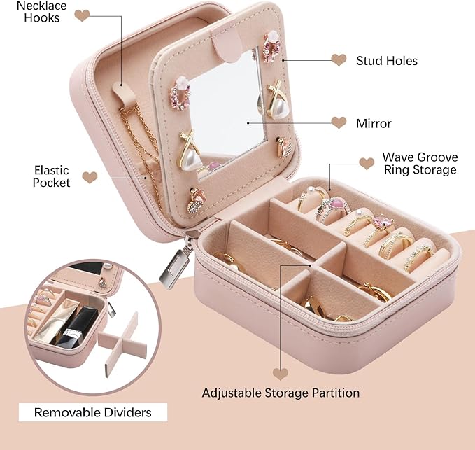Sister Gifts for Women Jewelry Box, A Sister is God's Way of Making Sure We Never Walk Alone, Mother's Day Gift for Sisters Jewelry Case, Birthdays Christmas Gifts for Sisters Jewelry Organizer