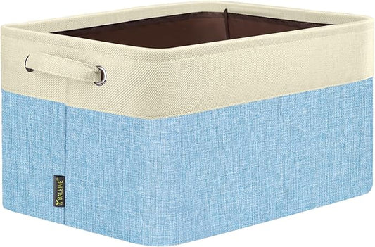 BALEINE 1 Pack Fabric Closet Storage Bins for Shelves, Linen Closet Organizers and Storage, Decorative Baskets for Organizing, Shelf, Clothes, Home, Office (Skyblue, 14''x10''x8.5'')