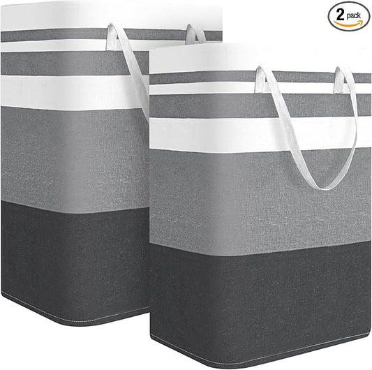2-Pack Large Laundry Bag, Waterproof,Collapsible Tall Clothes Hamper with Extended Handles for Clothes Toys in the Dorm and Family,NO have Wire frame！ not stand up!