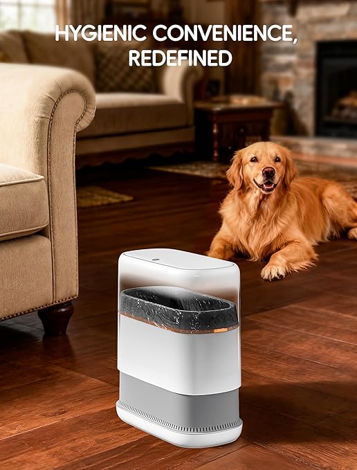 Bathroom Trash Can with Lid, Slim 2.3 Gallon Vacuum adsorption Garbage Bin, Narrow Press Top Waste Basket for Odor Control & Dog Proof for Bathroom Bedroom Office Home