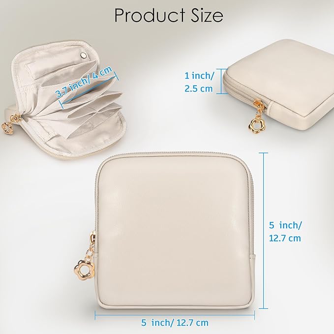 SITHON Small Travel Jewelry Case with Ring Holder, Mini Velvet Jewelry Pouch Bags, Compact Storage Organizer for Bracelet Necklaces Earrings Travel Essentials, Mother’s Day Gifts (Cream White)