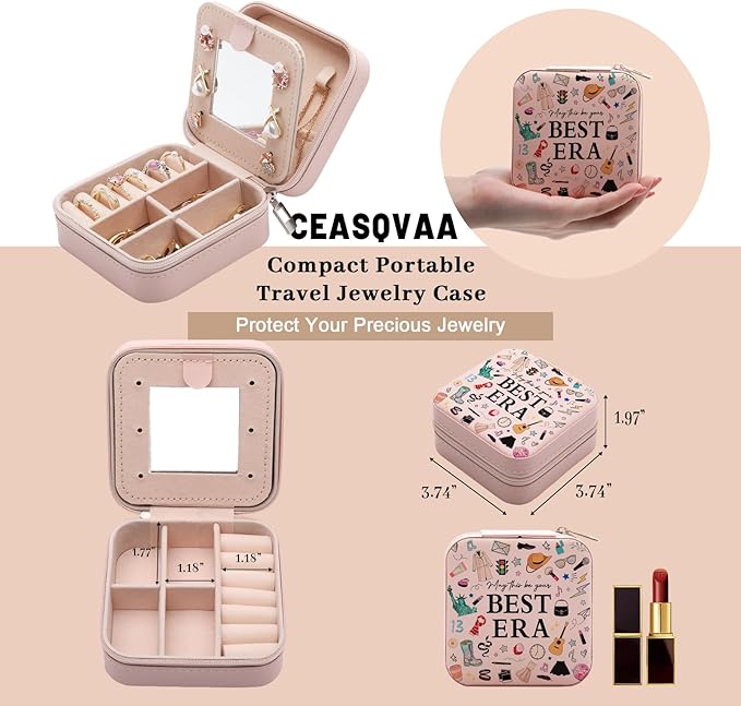 Best Jewelry Box Gift, Inspired Small Jewelry Case for Music Lovers Fans Women, Singer Merch Portable Jewelry Case, In My Best Jewelry Organizer Holder Storage Boxes