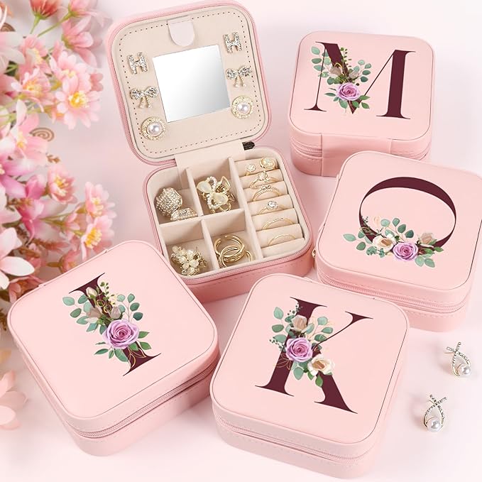 MFXIP Easter Basket Stuffers for Teens Essentials, Valentines Day Christmas Stocking Stuffers for Women Teen Girl Gifts Trendy Stuff Travel Jewelry Box Case Organizer Personalized Birthday Gifts