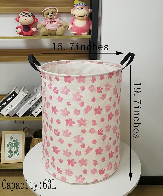 Collapsible Kids Laundry Basket Clothes Hamper, Foldable Storage Organizer Bin, Toy Clothes Storage with Handles for Boys Girls Bedroom, Room Decor