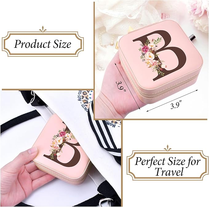 Christmas Gifts for Teen Girls, Travel Jewelry Case Box Organizer Personalized Gifts for Mom Wife Women, Necklace Earrings Box Gift for Teen Girls
