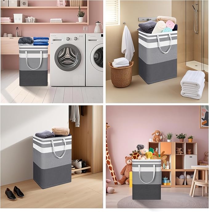 2-Pack Large Laundry Bag, Waterproof,Collapsible Tall Clothes Hamper with Extended Handles for Clothes Toys in the Dorm and Family,NO have Wire frame！ not stand up!