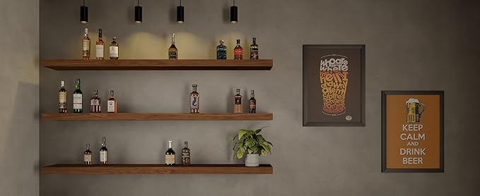 ROGMARS 60Inches Long Walnut Floating Shelves,Rustic Solid Wood Farmhouse Wall Shelves with Invisible Brackets for Bathroom, Living Room, Bedroom, Kitchen Set of 3