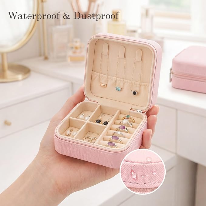 Easytle 24 Pcs Travel Jewelry Box Exquisite Travel Jewelry Case Portable Jewellery Storage Holder Organizer Box Small Jewelry Organizer for Rings Earrings Necklaces Pendants Bracelets Watches