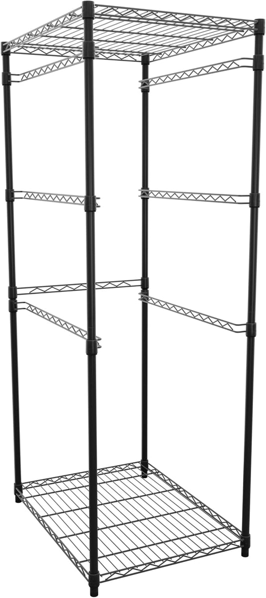 SafeRacks 5-Tier Steel Tote Rack - Maximize Space, Declutter, Organization, NSF Certified, Bin Storage for Garage, Pantry, Kitchen, Workspace, 5 Shelves, 31″ x 23″ x 68″, Black