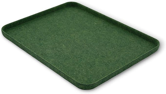 Welaxy Felt deep Storage Bins lidded Drawer Organizer Caddy for junk stuff stationery makeup jewelry closet bathroom minimalist lifestyle (Forest Green Lid, S)