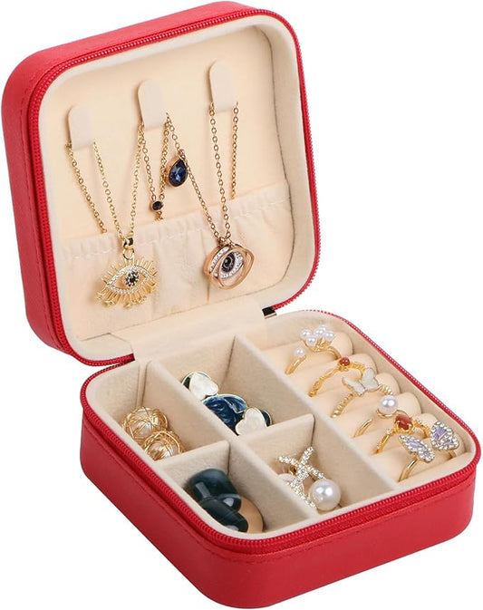 17Dec Small Travel Jewelry Case Organizer,Mini Travel Essentials for Women,Bridesmaid Gifts Birthday Gifts for Women,Small Jewelry Box for Girls 8-12